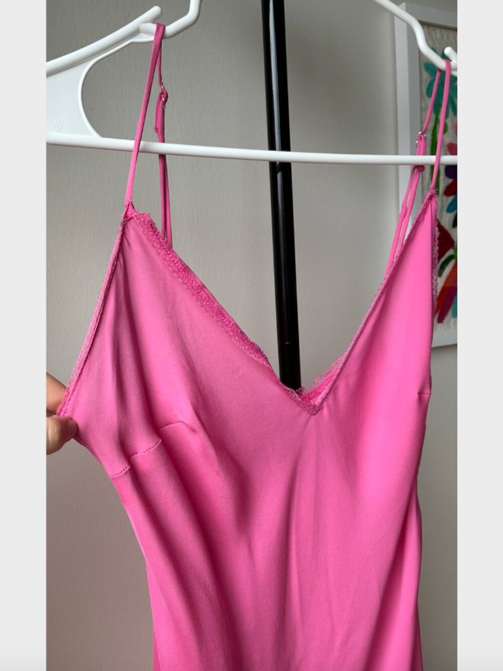 Betsey Johnson Ultra Vintage Silk Pink Slip Midi Dress - Size S - Picture 5 of 12